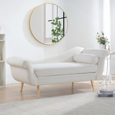 Chaise longue avec accoudoirs à volutes
