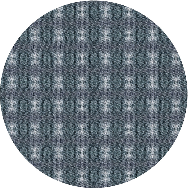 Tapis gris foncé tissé à la machine, Rond 8 pi