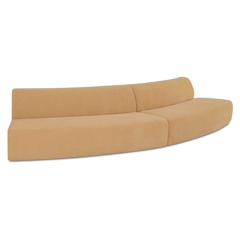 Canapé modulaire convexe Naomi 2 pièces jaune doré, Polyester jaune