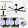 52" 5 - Blade Modern Ceiling Fan With Led Lights Remote App And Voice Control