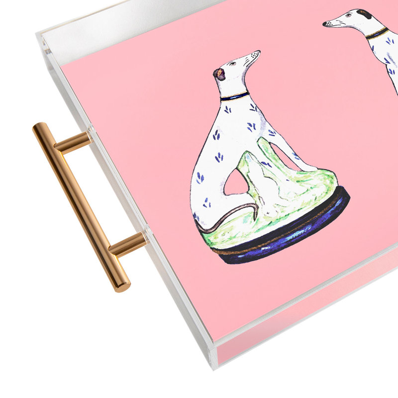 Annechovie STAFFORDSHIRE GREYHOUND TWINS Acrylic Tray