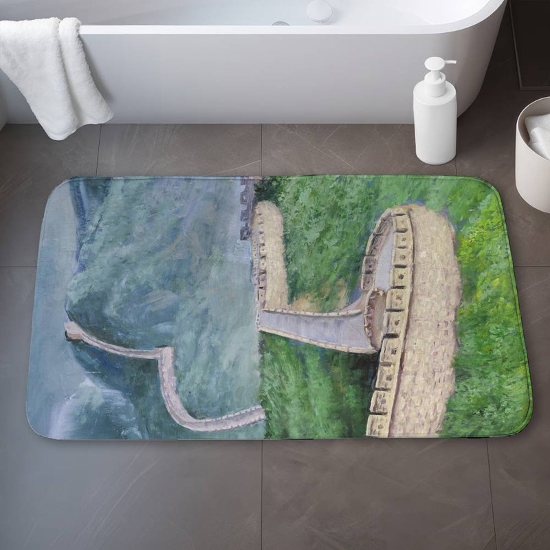 Great wall of china Bath Mat with Non-Slip Backing - Quick Dry Memory Foam Bathroom Rug - Absorbent - Modern Plush Spa-Style - Machine Washable