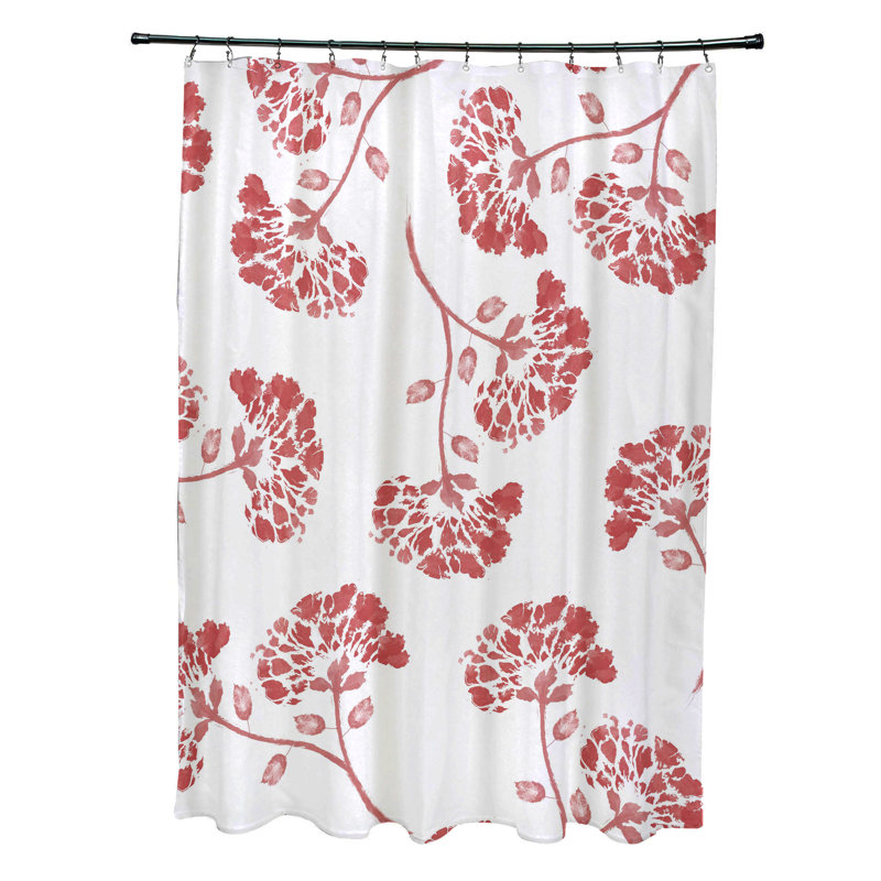 Miki Floral Shower Curtain, Orange