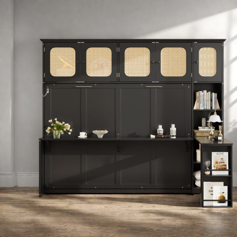 Lits peu encombrants, lit escamotable en bois et panneau de fibres à densité moyenne avec rangement, bureau à domicile moderne