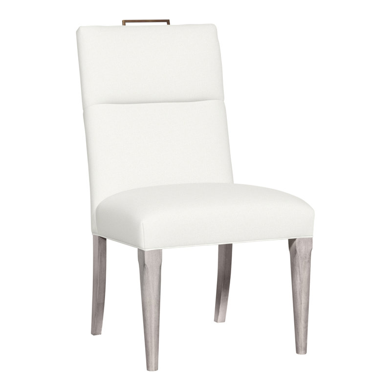 Thom Filicia Home Fabric Tight Back Side Chair, Dove Gray, Kempsey Sheepskin
