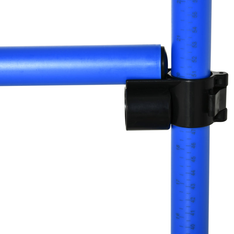 Ensemble 4 pièces de dressage d'agilité pour chien avec barres de saut réglables, barre inférieure fixe et sac de transport pour le jeu en plein air, bleu, hauteur de l'ensemble de 10,03 lb, sur toute surface, dimensions de L 39 po