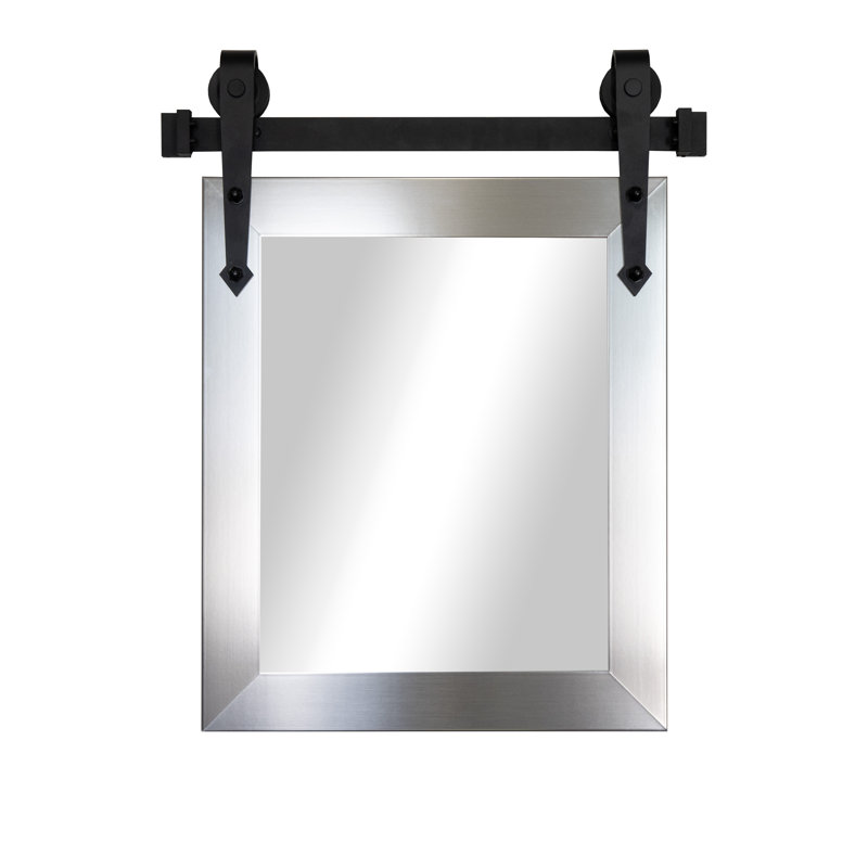 Miroir d'appoint Rayne, Argent, 20 po x 16 po