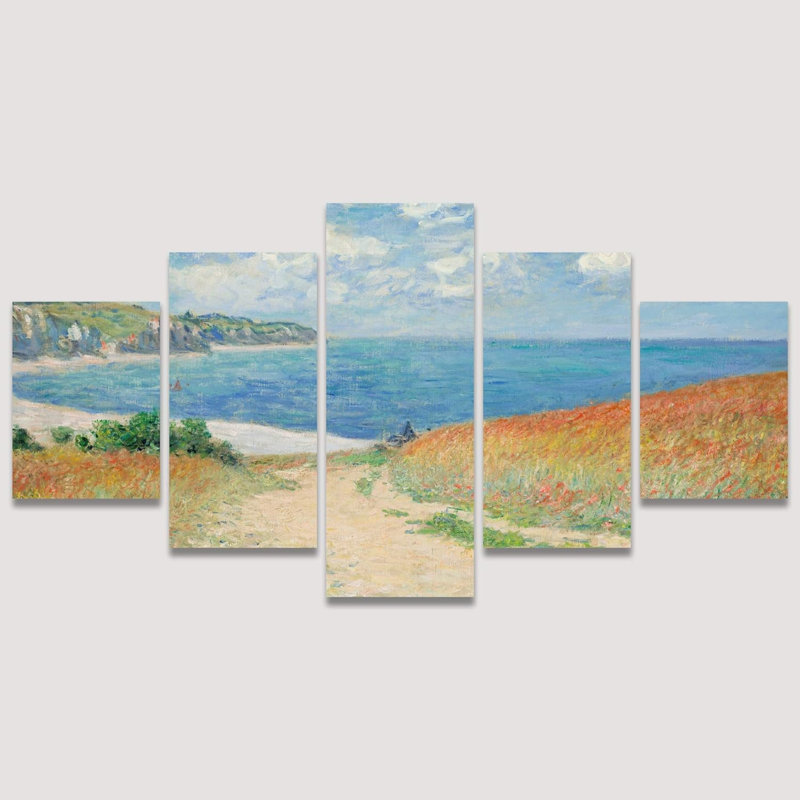Célèbre œuvre d'art à travers le maïs à Pourville, plantes abstraites, 5 pièces