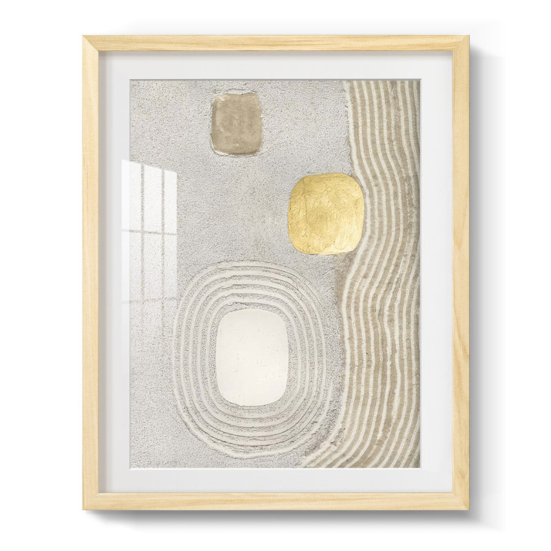 Golden Ishi II, reproduction encadrée, Blanc, Papier avec cadre naturel
