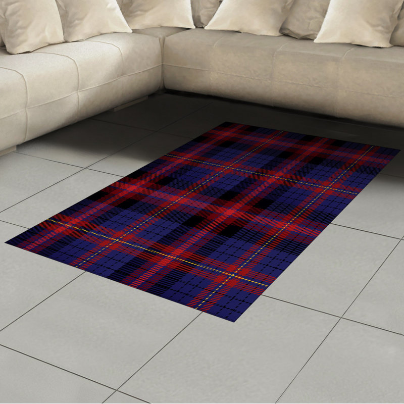 Checkered High Density Long Fiber Poly Threads Decorative Area Rug Carpet, Rectangle 4' x 5'8"