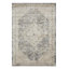 Tapis oriental bleu / crème en polypropylène tissé à la machine Aldolfo-554228743