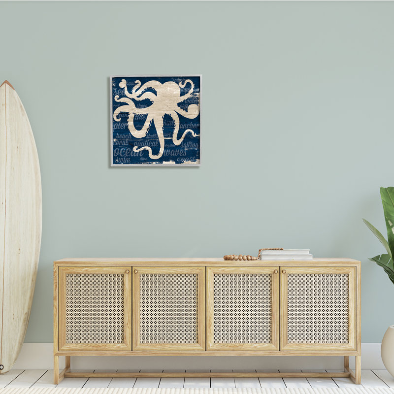 Nautique, pieuvre rustique, animal aquatique, phrases amusantes sur la plage, H 24 po x l 24 po x P 1,5 po