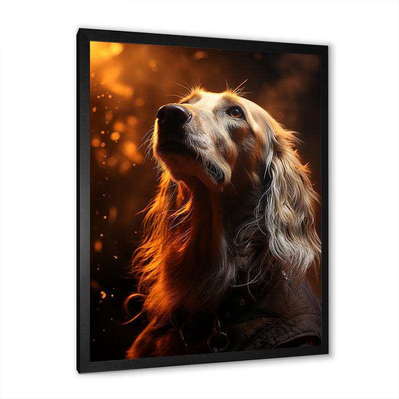 «Popart Saluki Portrait II», reproduction sur toile, H 32 po x l 16 po x P 1 po, Cadre simple noir