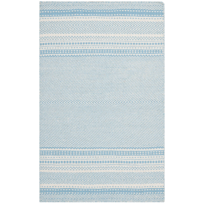 Grice Kilim Hand Woven Flat Weave Wool Striped Rug, Rectangle 3' x 5'