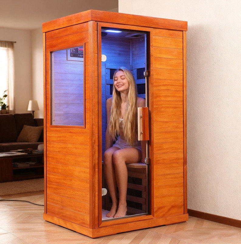 Sauna sec de luxe à infrarouge d'intérieur - Spa de bien-être à domicile pour soulager le stress