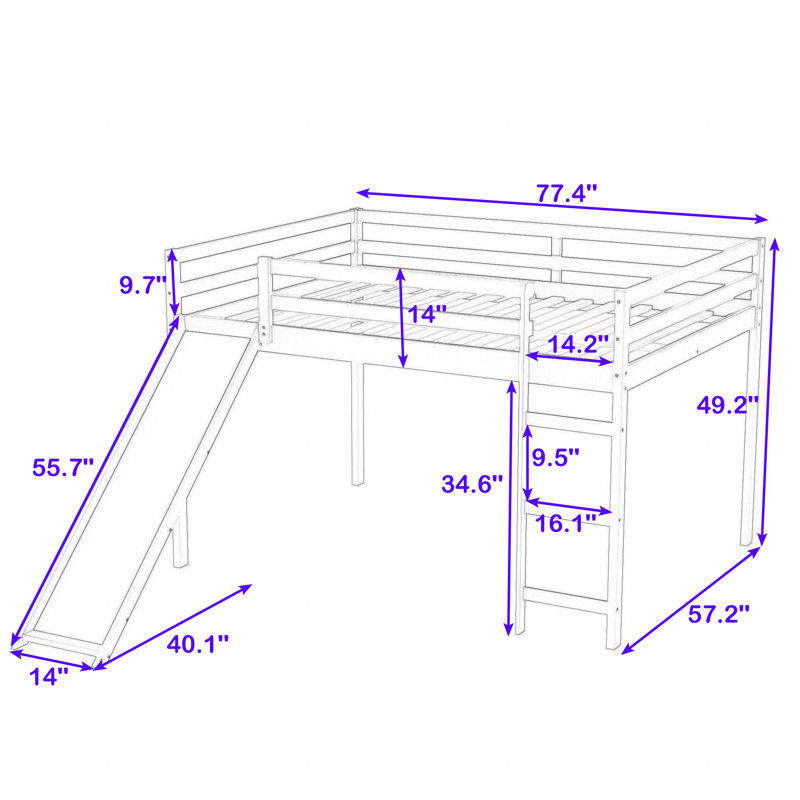 Lit mezzanine bas Fairall par Harriet Bee, Blanc