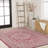 Aaleayah Medallion Textured Weave Fuchsia/Light Gray Indoor/Outdoor Rug-1990658978