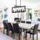 6 - Light Open Frame Kitchen Island Black Rectangular Chandelier