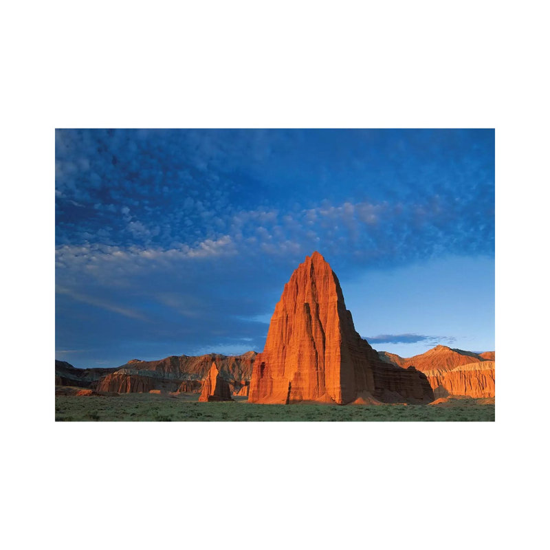 Temples Of The Sun And Moon In Cathedral Valley, The Monolith Is Made Of Entrada Sandstone, Capitol Reef National Park, Utah by Tim Fitzharris - Wrapped Canvas Print