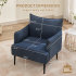 Fauteuil d'appoint, canapé simple à accoudoirs rembourrés, Tissu bleu
