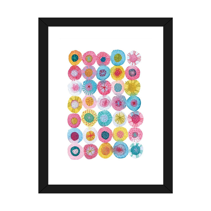 « Fiesta » par Nic squirrell-impression d’art graphique, H 24 po x l 16 po x P 1 po, Papier encadré noir, Blanc