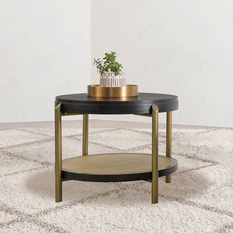 Table de bout ronde noire