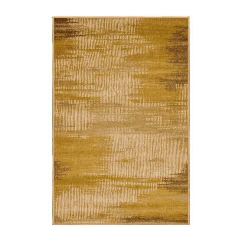 Machine Washable Abstract Brown Area Rug, Rectangle 7' x 9'