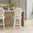 Swivel Upholstered Counter Stool with Solid Wood Frame-1721288318-1721288319