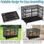 Cage pliante en métal pour chien avec roulettes