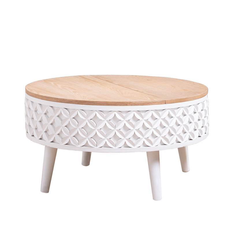 Table basse ronde avec rangement