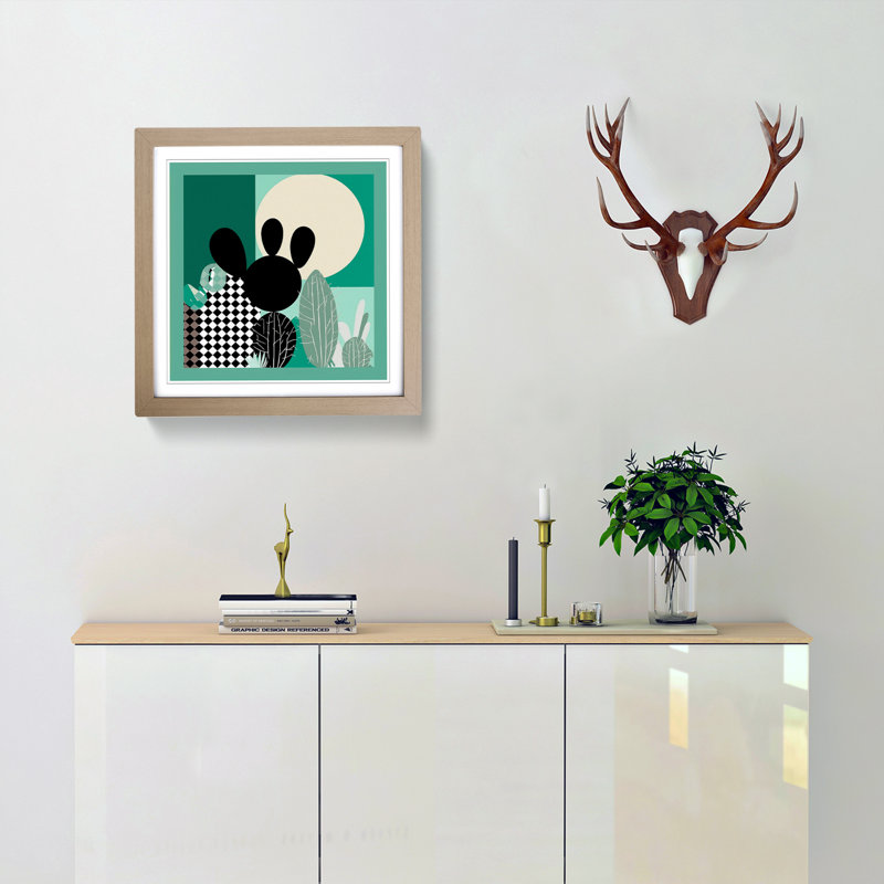 Single Picture Frame Print on Wood, Oak
