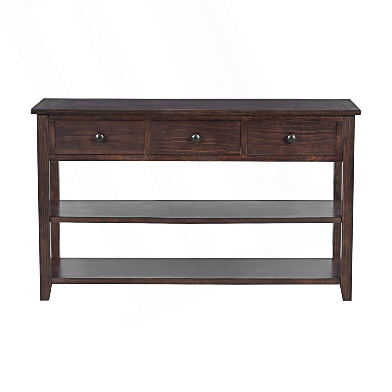 Retro Design Console Table With Two Open Shelves, Accent Table, Behind Sofa Table
