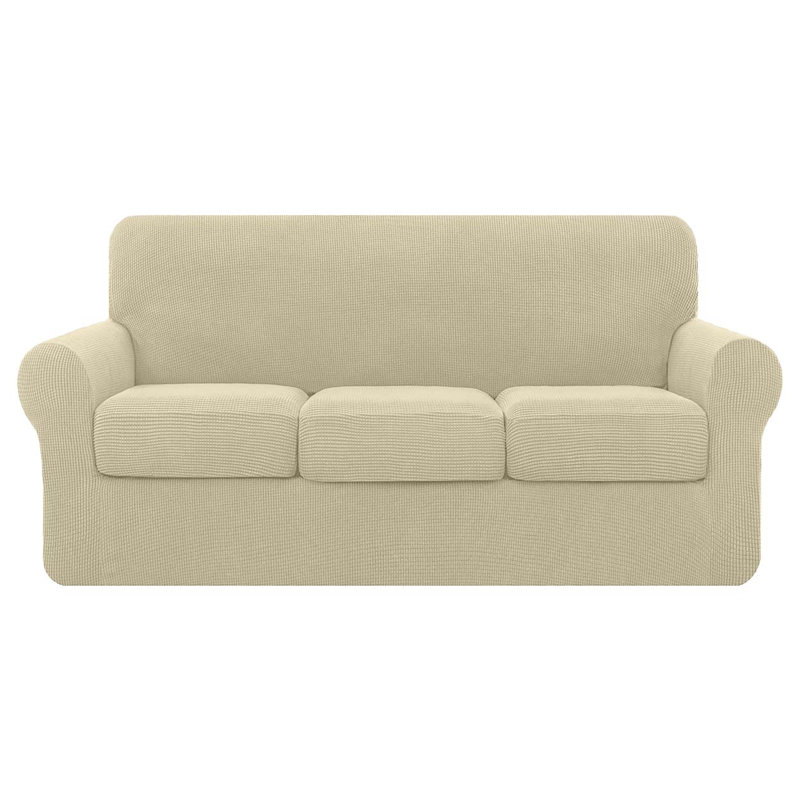 Housse moelleuse pour canapé, Mélange de polyester ivoire