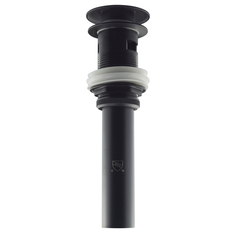 Pop-Up Bathroom Sink Drain with Overflow, Black