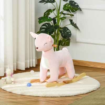 Peluche cheval à bascule de cerf, pour enfants de 36 à 72 mois avec des sons réalistes, bascule pour enfant. L 26,75 po x l 14 po x H 25,25 po. Peluche, peuplier, métal, coton PP. 1 pièce…