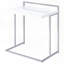 Table à collation rectangulaire blanche ultrabrillante avec pieds en métal chromé