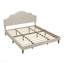 Cadre de lit très grand Cadre de lit plateforme tapissier avec tête de lit ajustable, tissu de lin rembourré, structure de lit plateforme simple et moderne, sans sommier, beige