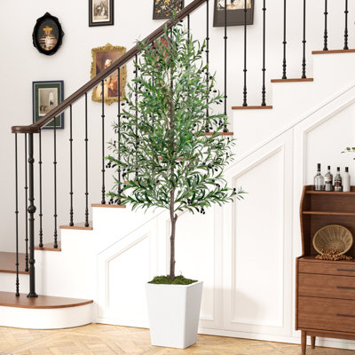 Olive artificielle 8 pi avec pot et mousse, plantes artificielles pour la décoration de bureau personnel