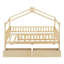 Lit simple en bois avec deux tiroirs, naturel-499134947
