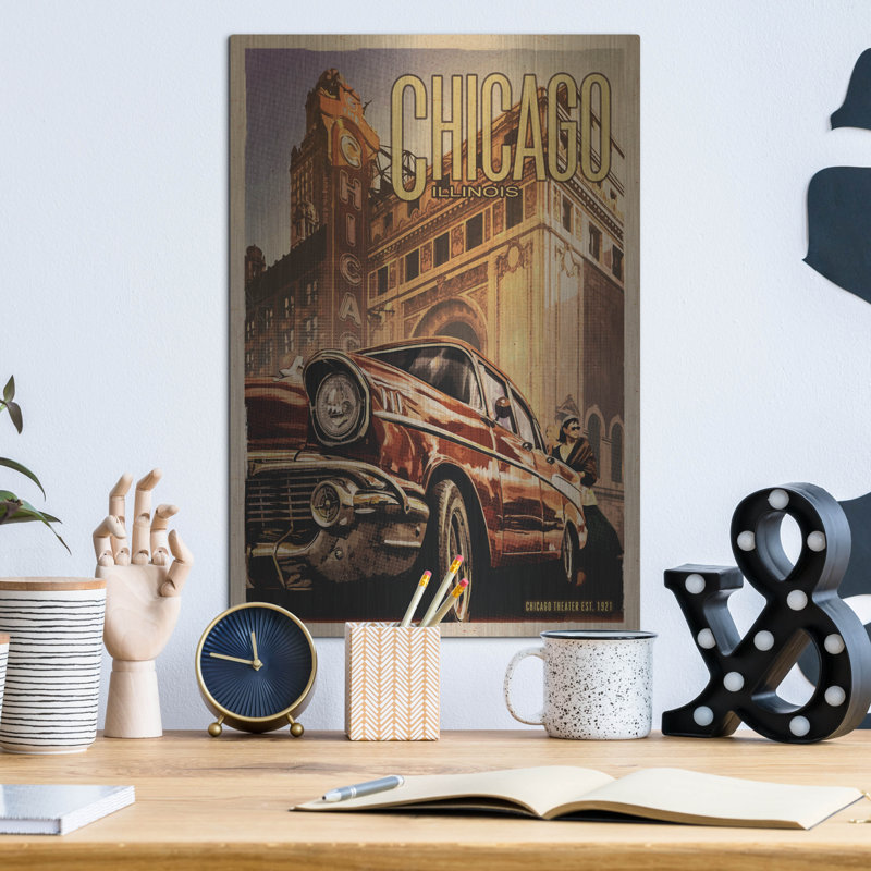 «Chicago Theatre» par Old Red Truck, H 16 po x l 12 po