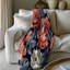 Jeté en sherpa B bleu marine à motif floral brise de mer 1 pièce-1008449402