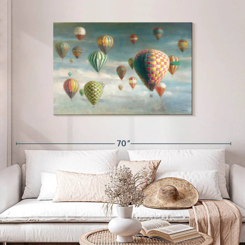 Montgolfières Mehar avec rose, H 30 po x l 45 po