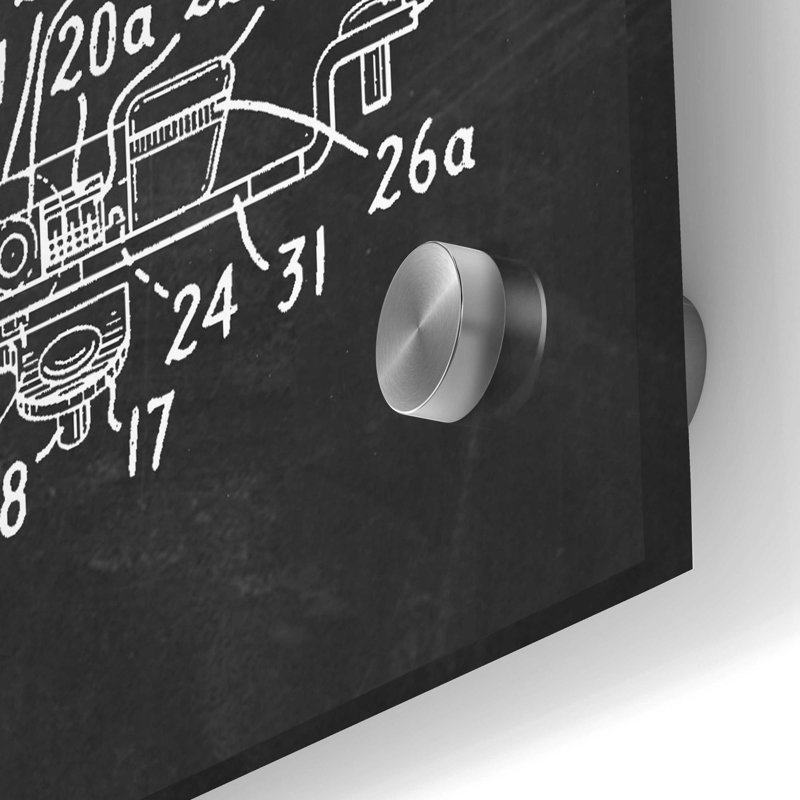 «Ski bottes Blueprint Vernis Chalkboard», art mural en verre acrylique, H 36 po x l 24 po x P 0,2 po