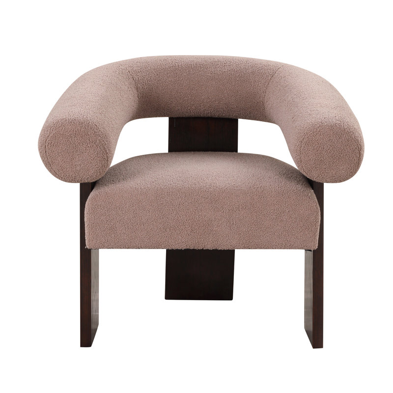 Fauteuil demi-tonneau de 32,6 po Vanise, Velours brun