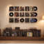 Organisateur de caisses de présentation pour disques vinyles avec plateau en bois et cadre en métal