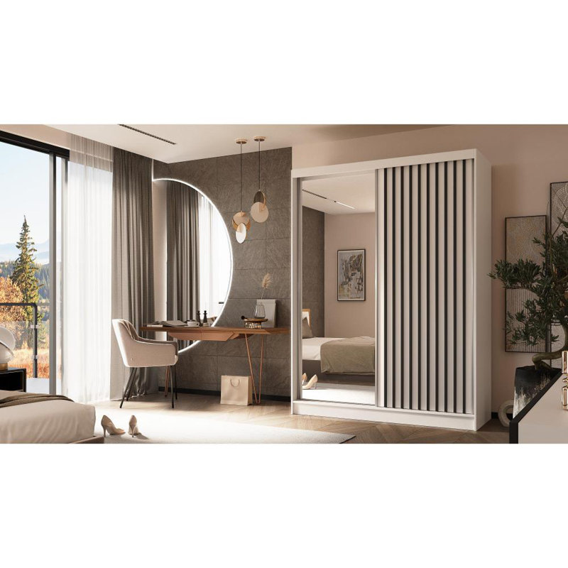 Ashantia 2 Door Sliding Wardrobe, Gray