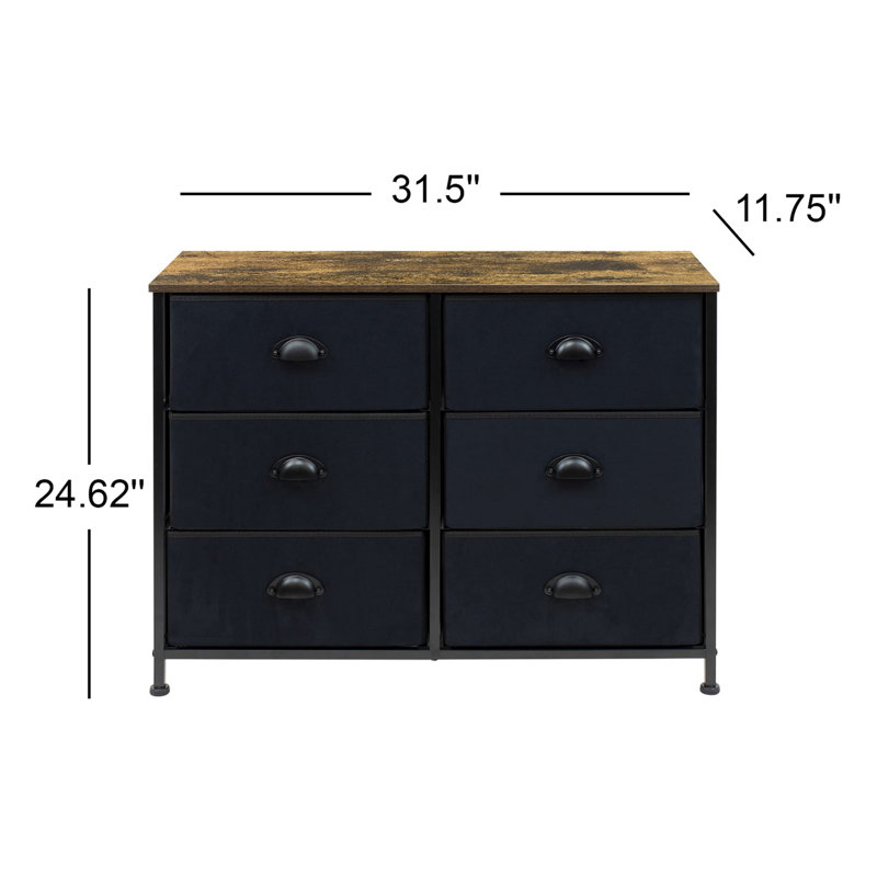 Commode 6 tiroirs l 11,75 po