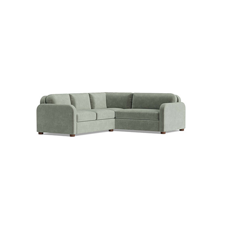 Archie Corner Sectional (95" x 95" ), Corner On Right, Velvet - Sage