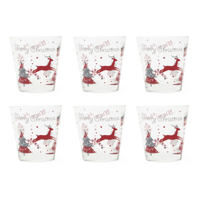 Merry Christmas 250ml Drinking Glass Set