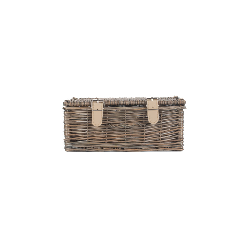 Wicker Hamper Basket, 11cm H x 24cm W x 19cm D, Antique Wash